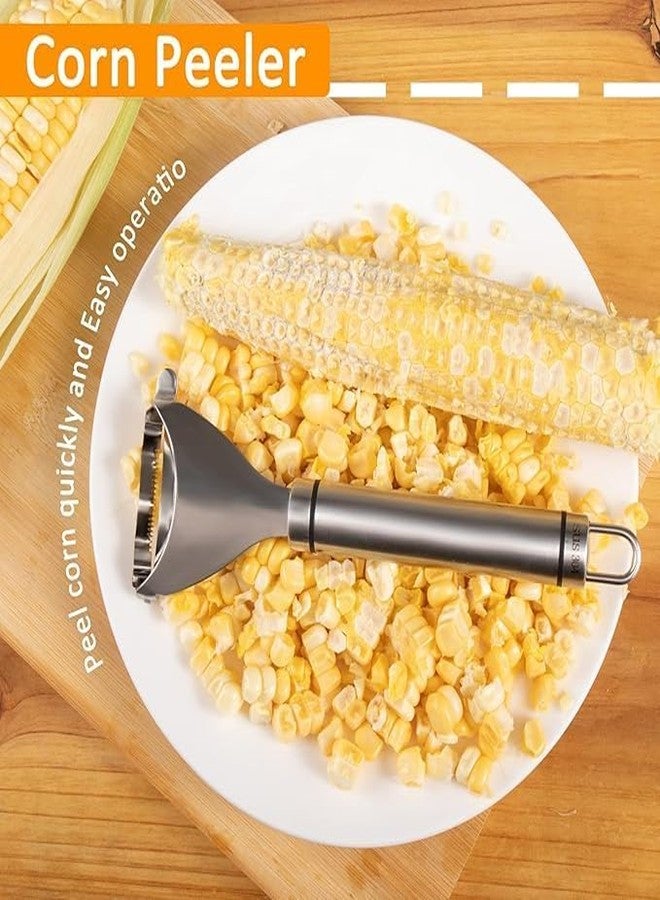 Bhuma Stainless Steel Corn Peeler with Ergonomic Ultra Sharp Blades for Effortless Kernel Removal | Stripper Corn Remover Cutter Peeler - Image 5